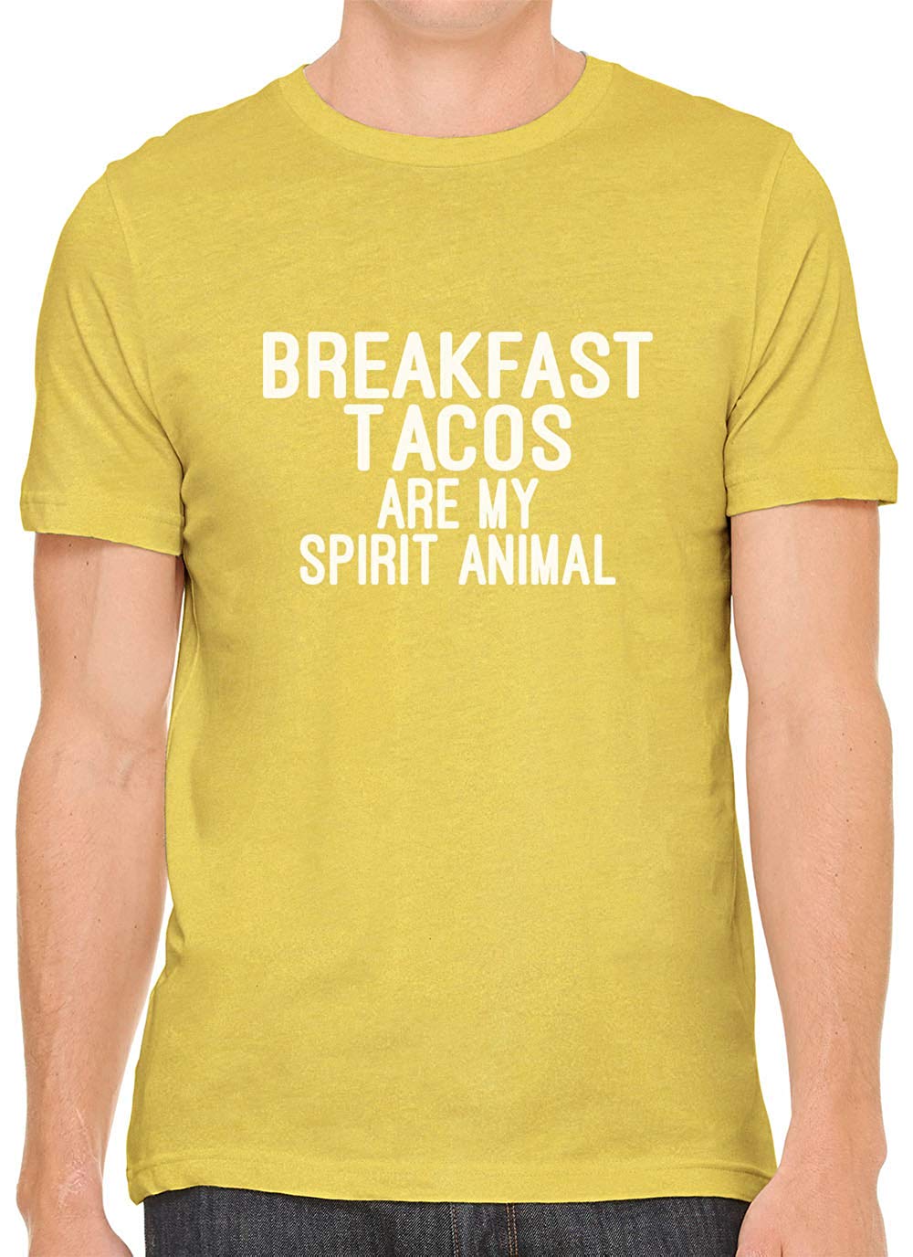 Breakfast Tacos are My Spirit Animal Cotton Men Yellow T-Shirts