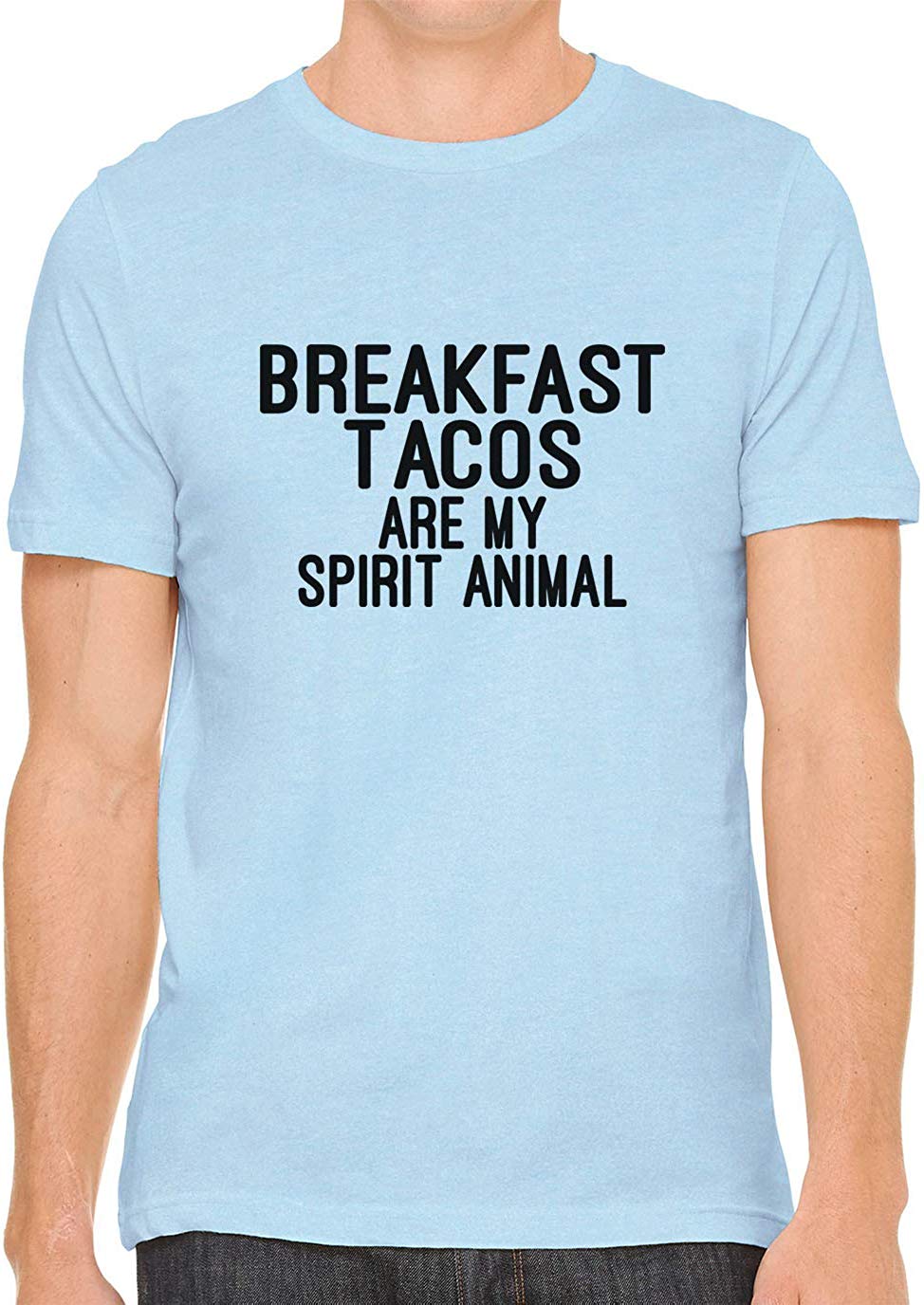 Breakfast Tacos are My Spirit Animal Cotton Mens Blue T-Shirts