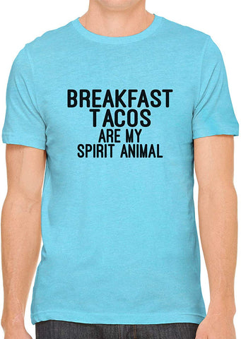 Breakfast Tacos are My Spirit Animal Cotton Mens Blue T-Shirts