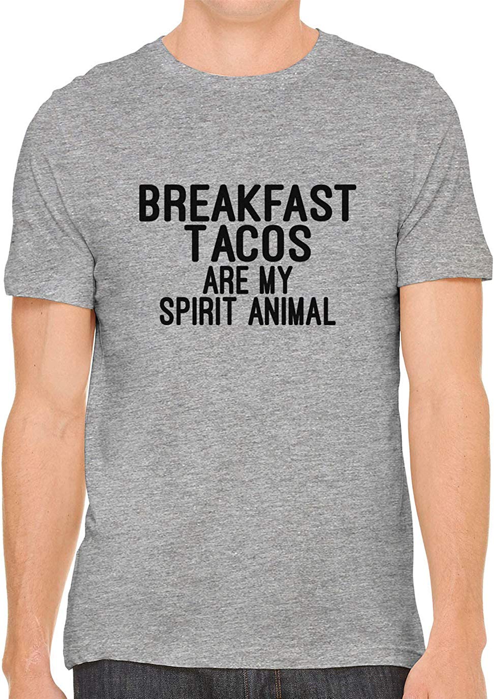 Breakfast Tacos are My Spirit Animal Cotton Mens Gray T-Shirts