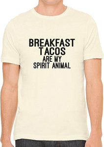 Breakfast Tacos are My Spirit Animal Cotton Mens Nature T-Shirts