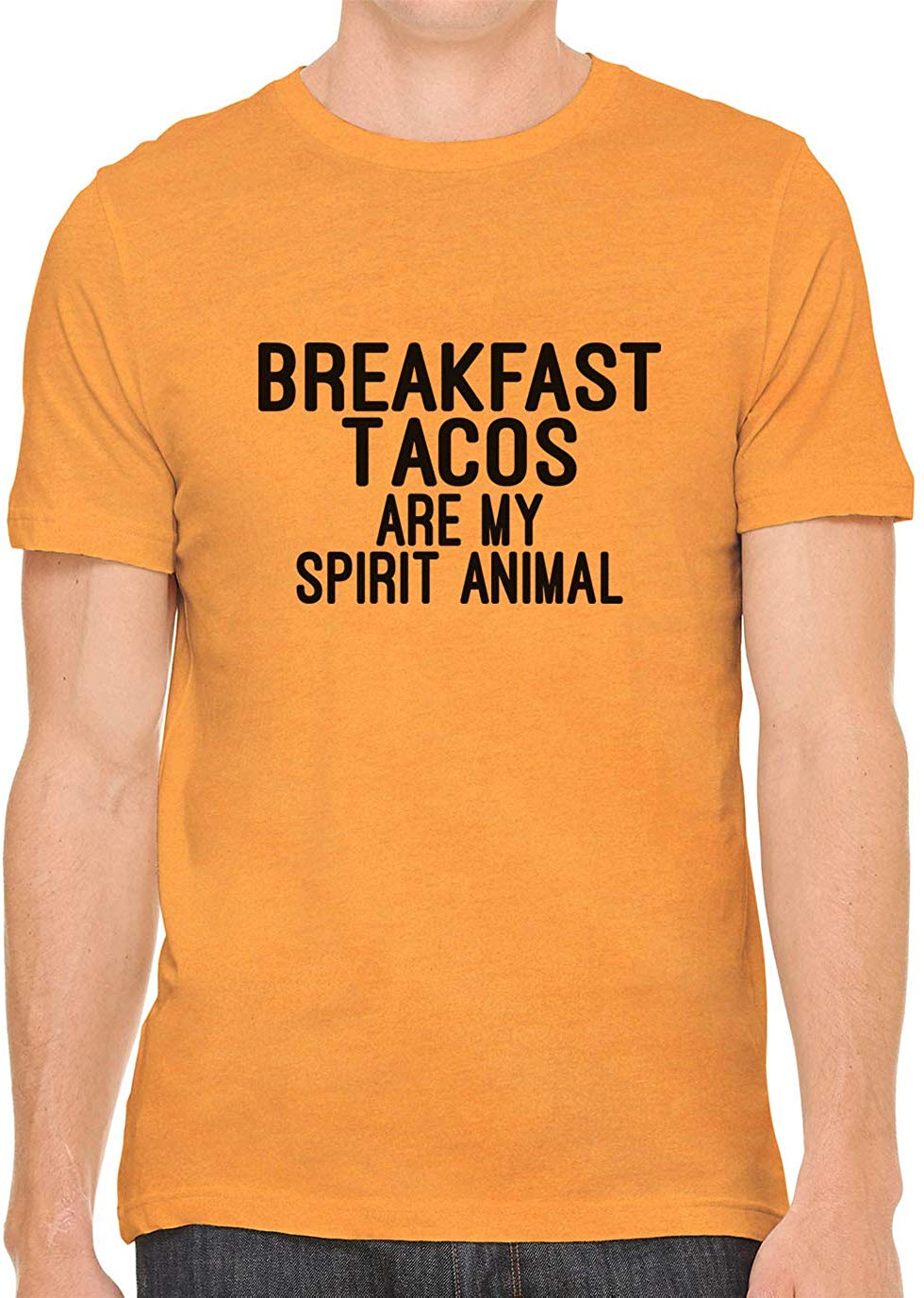 Breakfast Tacos are My Spirit Animal Cotton Mens Orange T-Shirts