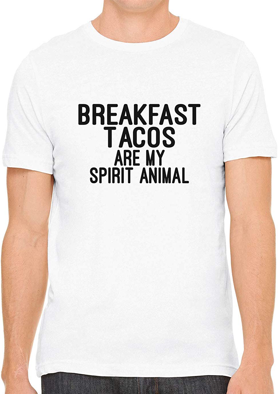 Breakfast Tacos are My Spirit Animal Cotton Mens White T-Shirts