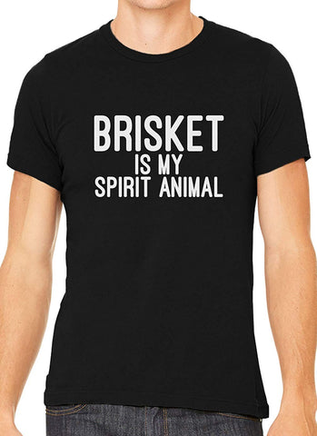 Brisket is My Spirit Animal Cotton Crewneck Men Black T-Shirts