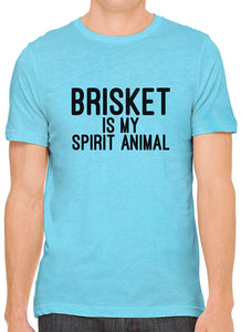 Brisket is My Spirit Animal Cotton Crewneck Men Blue T-Shirts