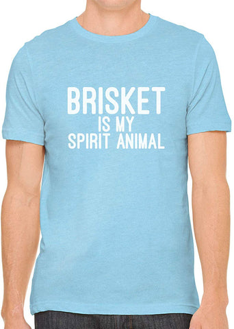 Brisket is My Spirit Animal Cotton Crewneck Men Blue T-Shirts