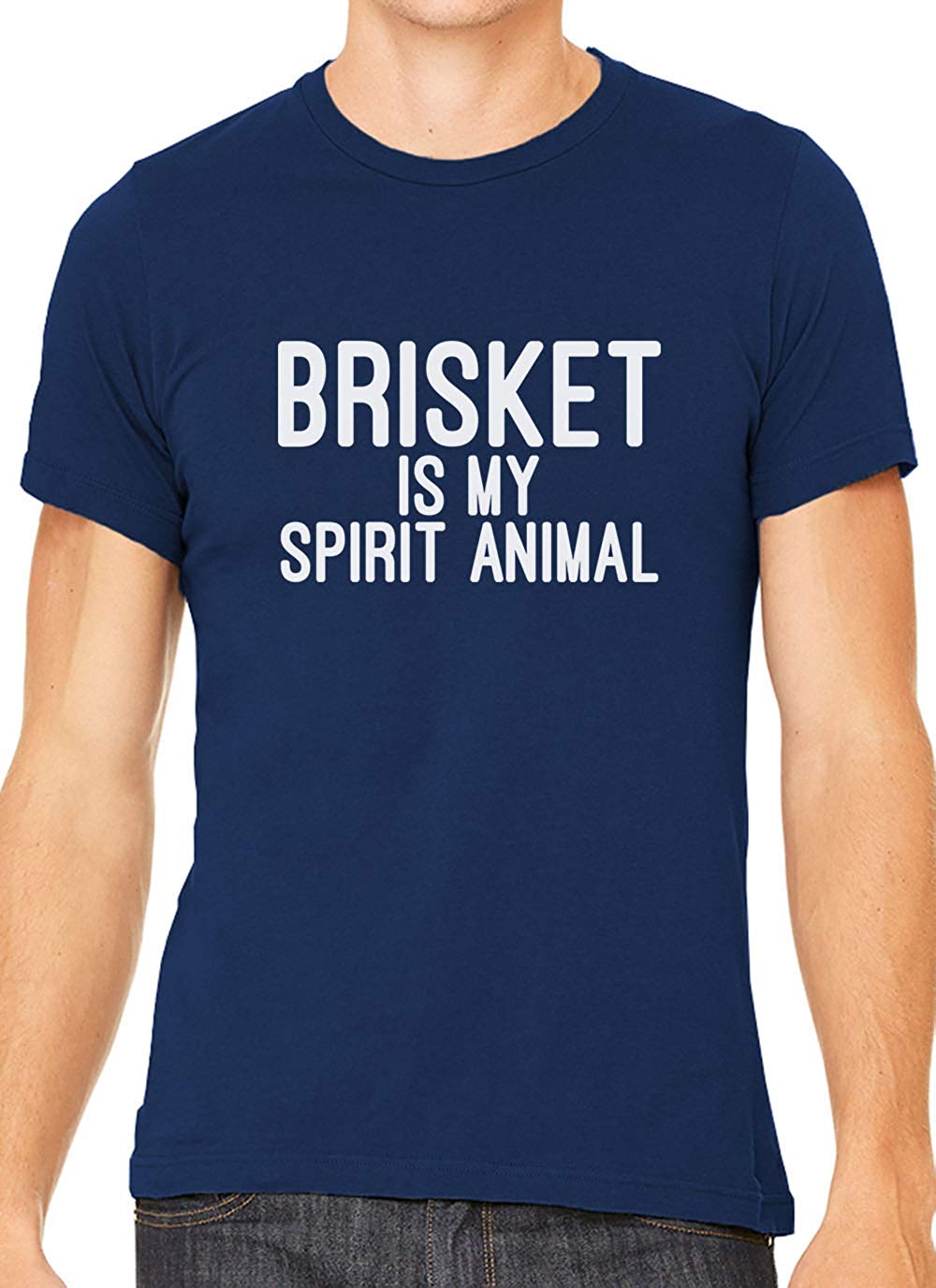 Brisket is My Spirit Animal Cotton Crewneck Men Blue T-Shirts