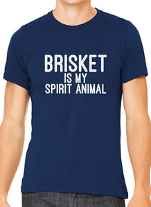 Brisket is My Spirit Animal Cotton Crewneck Men Blue T-Shirts