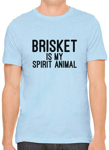 Brisket is My Spirit Animal Cotton Crewneck Men Blue T-Shirts