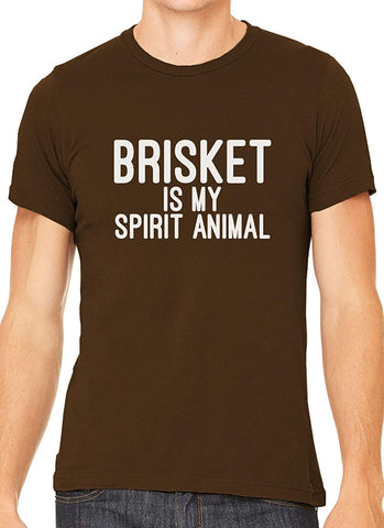 Brisket is My Spirit Animal Cotton Crewneck Men Brown T-Shirts