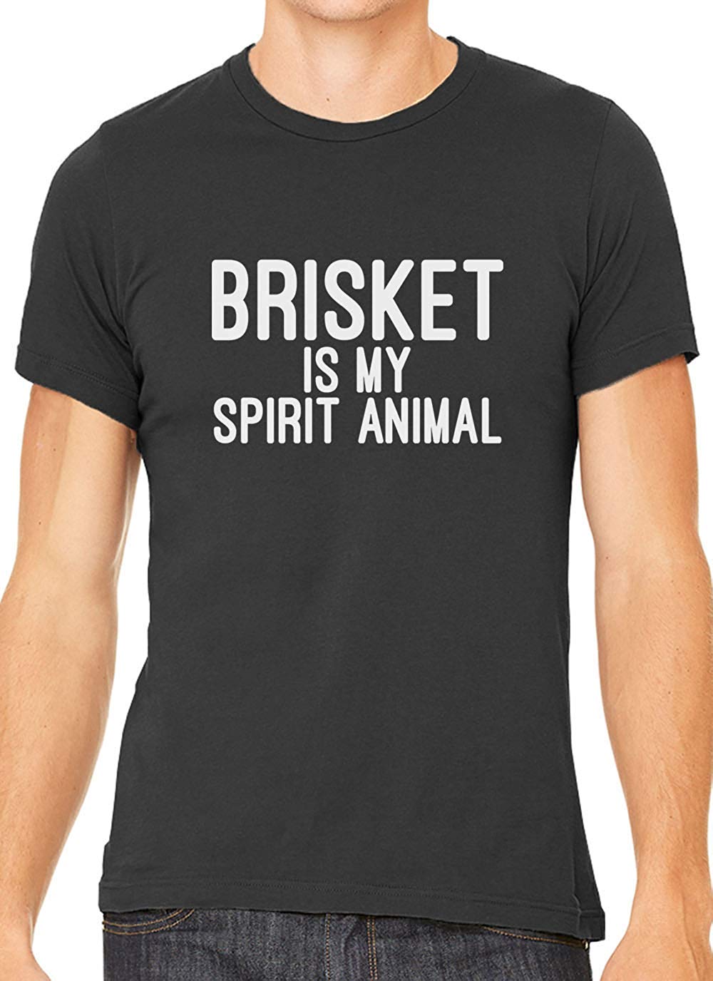 Brisket is My Spirit Animal Cotton Crewneck Men Gray T-Shirts