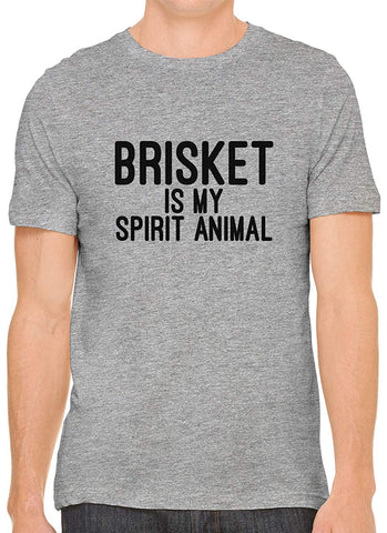 Brisket is My Spirit Animal Cotton Crewneck Men Gray T-Shirts