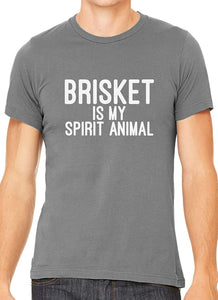 Brisket is My Spirit Animal Cotton Crewneck Men Gray T-Shirts