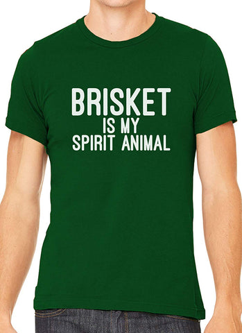 Brisket is My Spirit Animal Cotton Crewneck Men Green T-Shirts