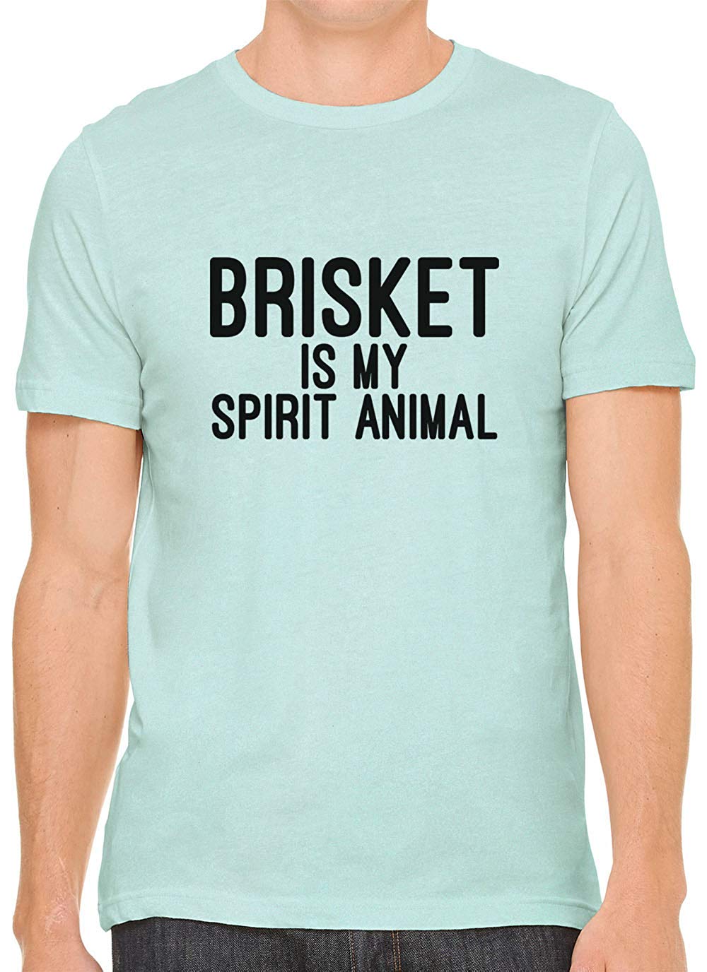 Brisket is My Spirit Animal Cotton Crewneck Men Green T-Shirts