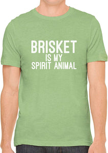 Brisket is My Spirit Animal Cotton Crewneck Men Green T-Shirts