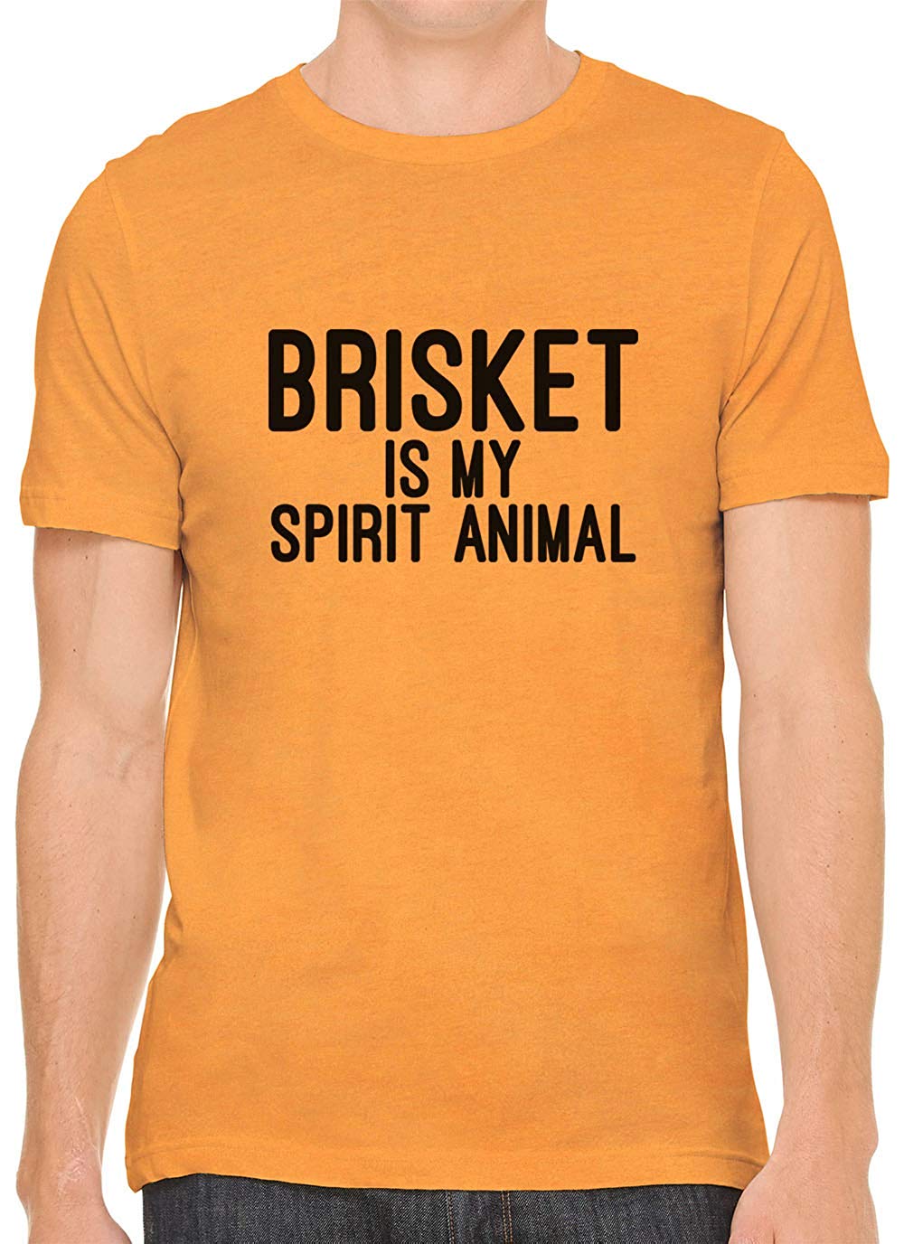 Brisket is My Spirit Animal Cotton Crewneck Men Orange T-Shirts