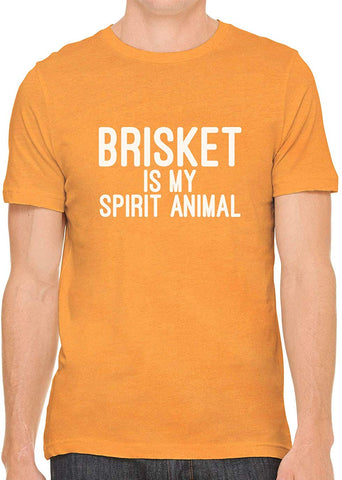 Brisket is My Spirit Animal Cotton Crewneck Men Orange T-Shirts