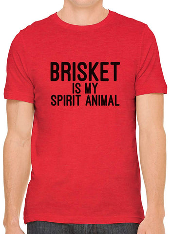 Brisket is My Spirit Animal Cotton Crewneck Men Red T-Shirts