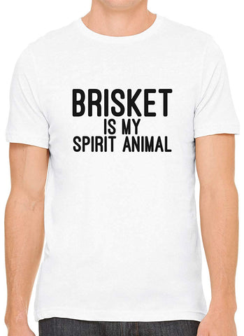 Brisket is My Spirit Animal Cotton Crewneck Men White T-Shirts