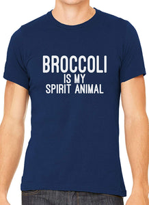 Broccoli is My Spirit Animal Cotton Crewneck Unisex Blue T-Shirts