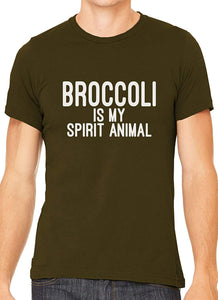 Broccoli is My Spirit Animal Cotton Crewneck Unisex Brown T-Shirts