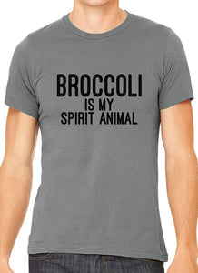 Broccoli is My Spirit Animal Cotton Crewneck Unisex Gray T-Shirts