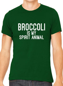 Broccoli is My Spirit Animal Cotton Crewneck Unisex Green T-Shirts