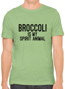 Broccoli is My Spirit Animal Cotton Crewneck Unisex Green T-Shirts