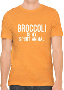 Broccoli is My Spirit Animal Cotton Crewneck Unisex Orange T-Shirts