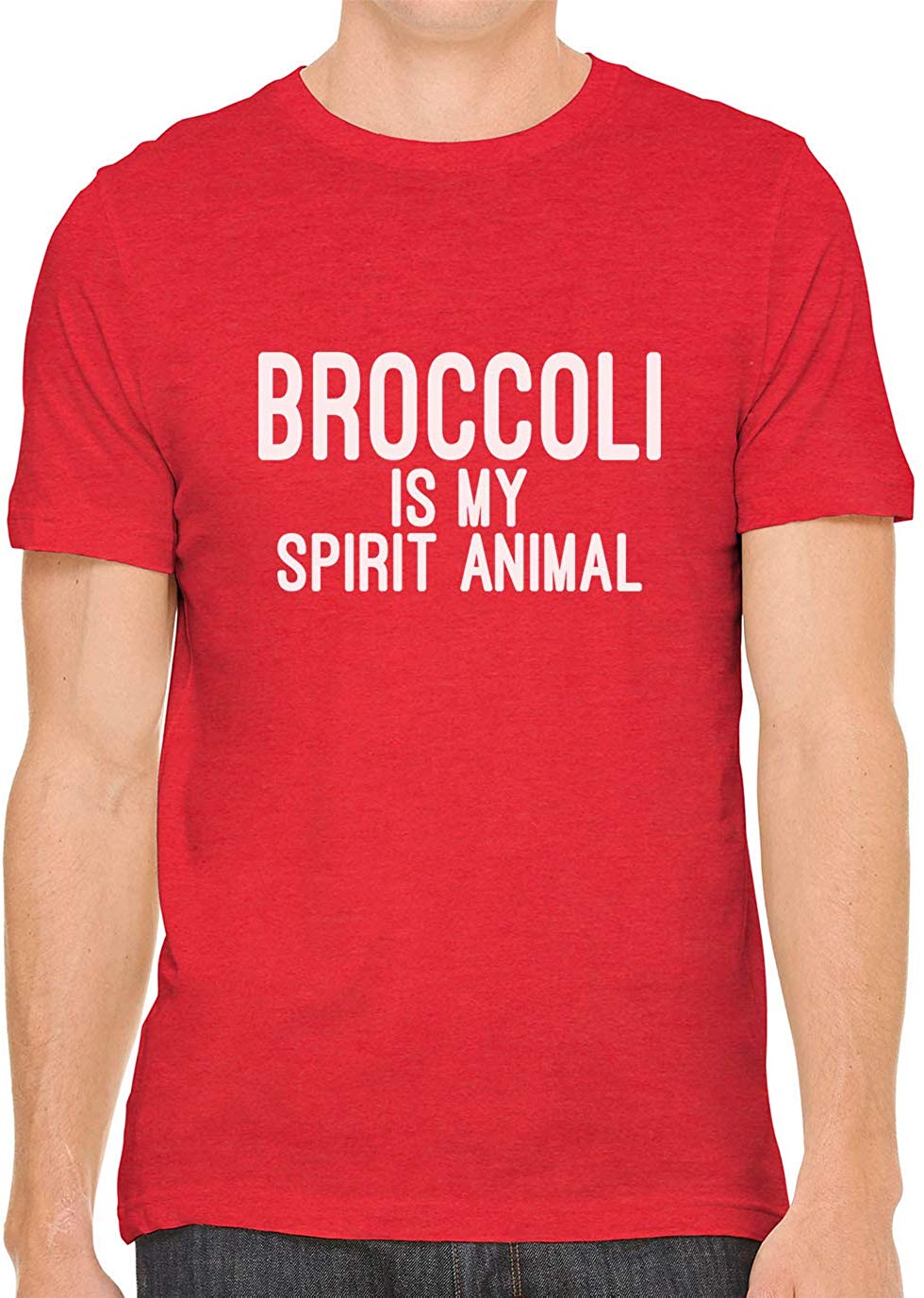 Broccoli is My Spirit Animal Cotton Crewneck Unisex Red T-Shirts