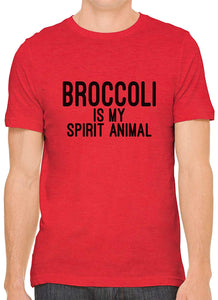 Broccoli is My Spirit Animal Cotton Crewneck Unisex Red T-Shirts