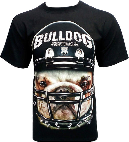 Bulldogs Football 3D Black T-Shirts