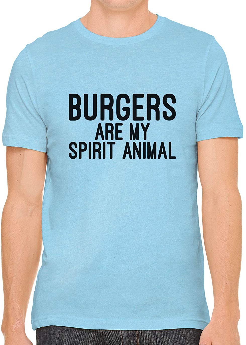 Burgers are My Spirit Animal Cotton Crewneck Unisex Blue T-Shirts