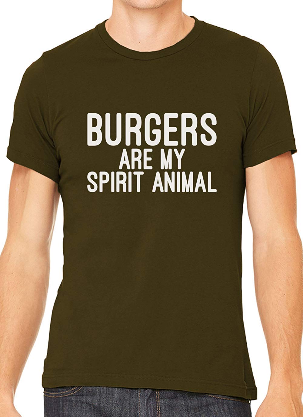 Burgers are My Spirit Animal Cotton Crewneck Unisex Brown T-Shirts