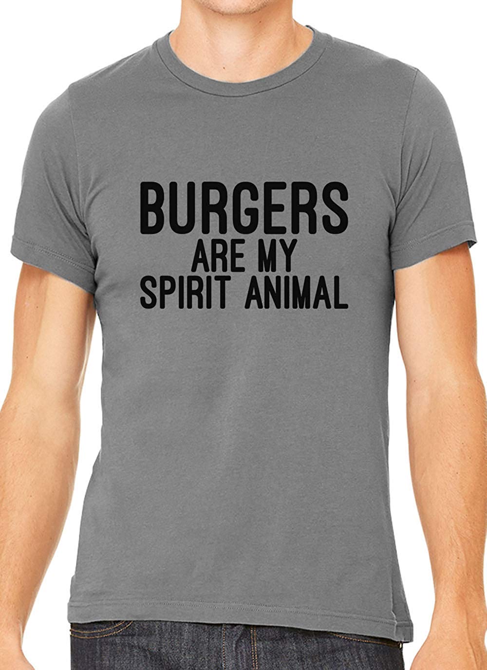 Burgers are My Spirit Animal Cotton Crewneck Unisex Gray T-Shirts