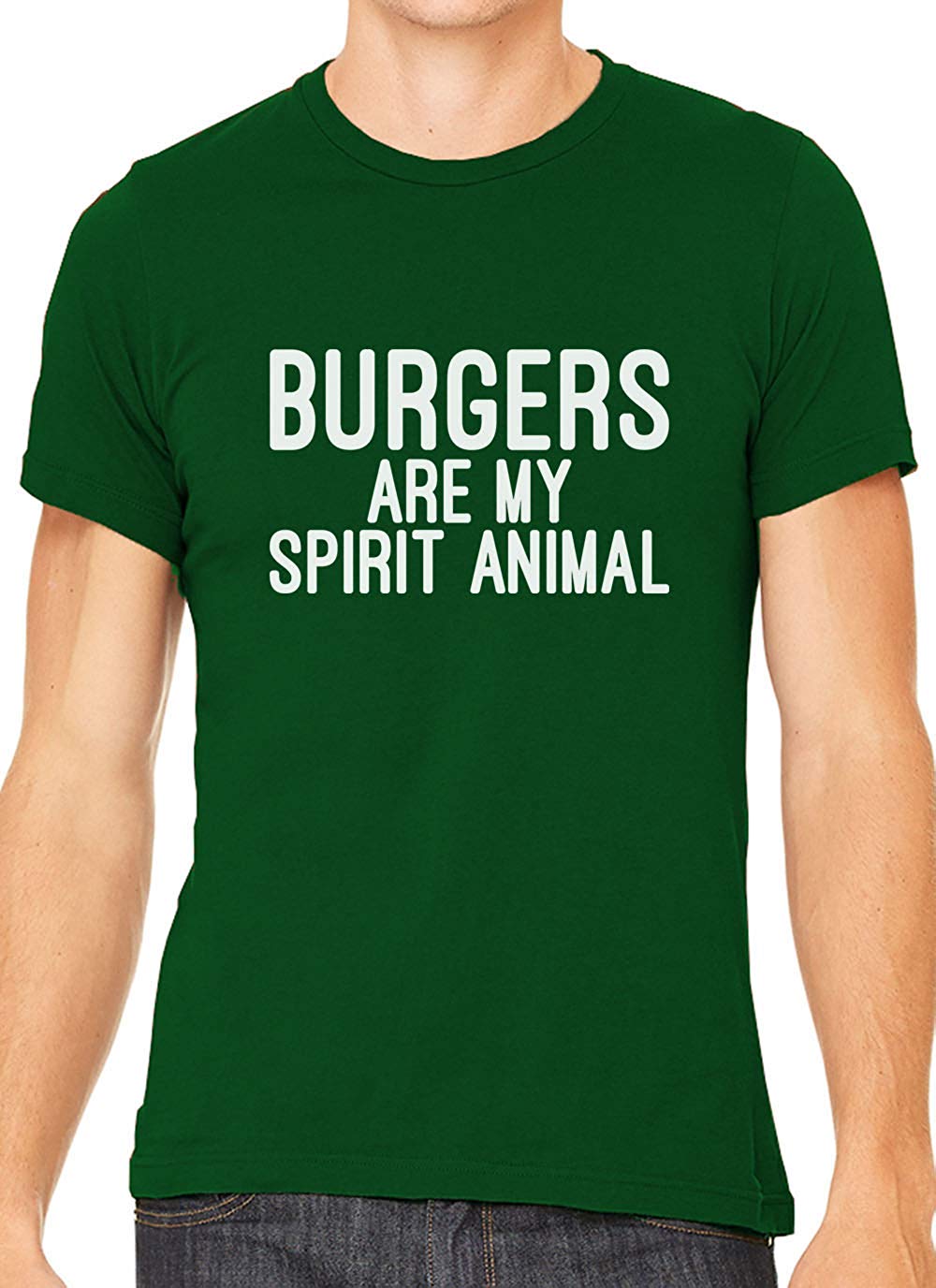 Burgers are My Spirit Animal Cotton Crewneck Unisex Green T-Shirts