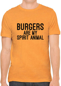 Burgers are My Spirit Animal Cotton Crewneck Unisex Orange T-Shirts