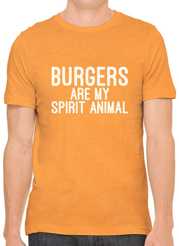 Burgers are My Spirit Animal Cotton Crewneck Unisex Orange T-Shirts