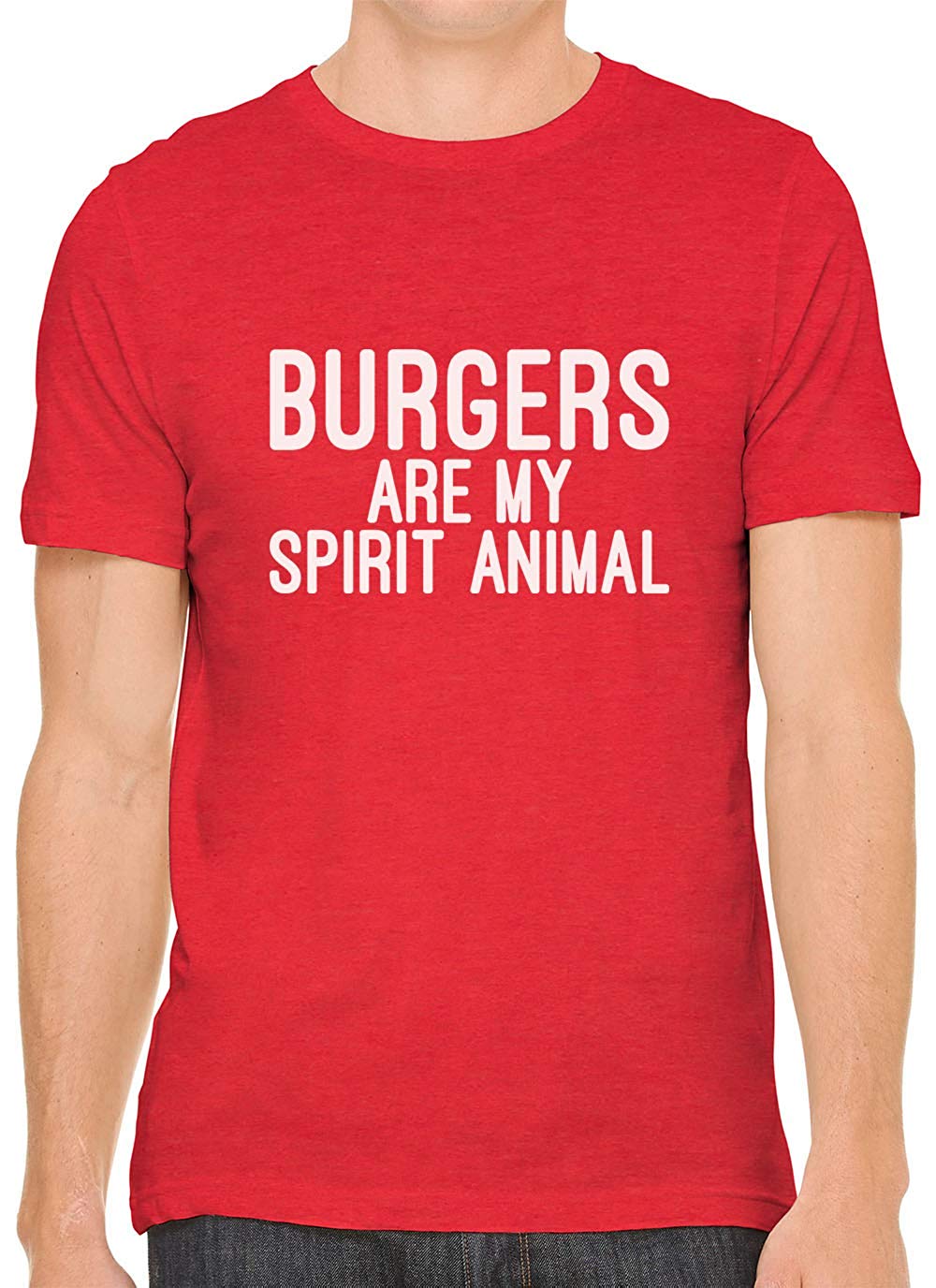 Burgers are My Spirit Animal Cotton Crewneck Unisex Red T-Shirts