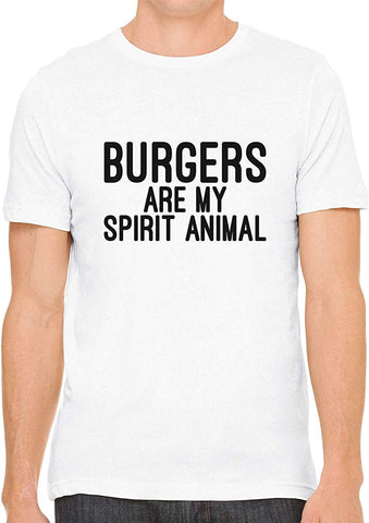 Burgers are My Spirit Animal Cotton Crewneck Unisex White T-Shirts