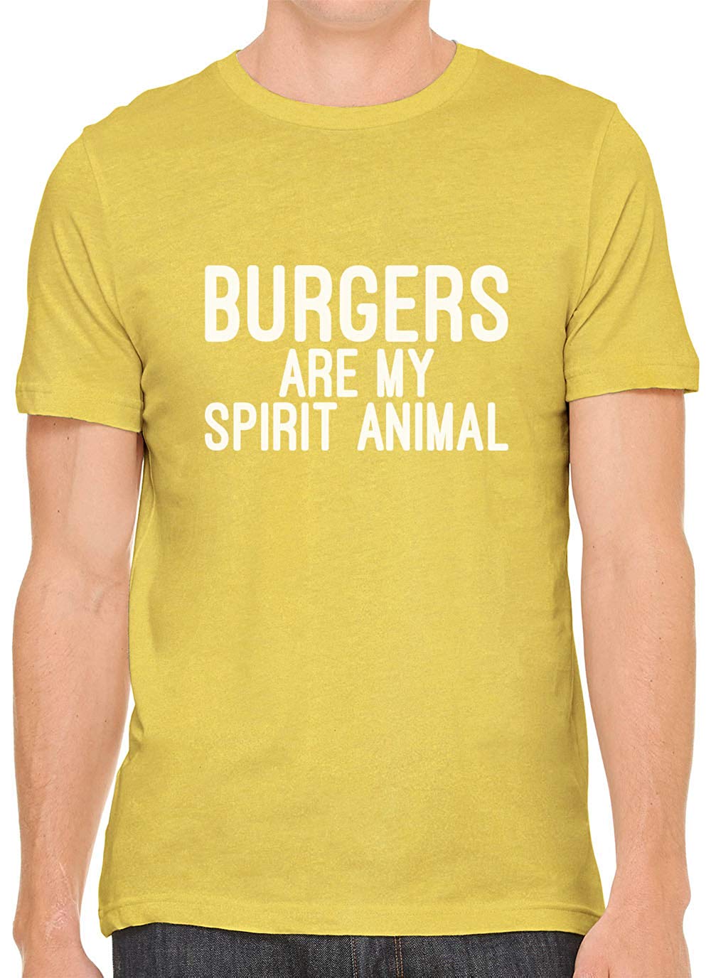 Burgers are My Spirit Animal Cotton Crewneck Unisex Yellow T-Shirts