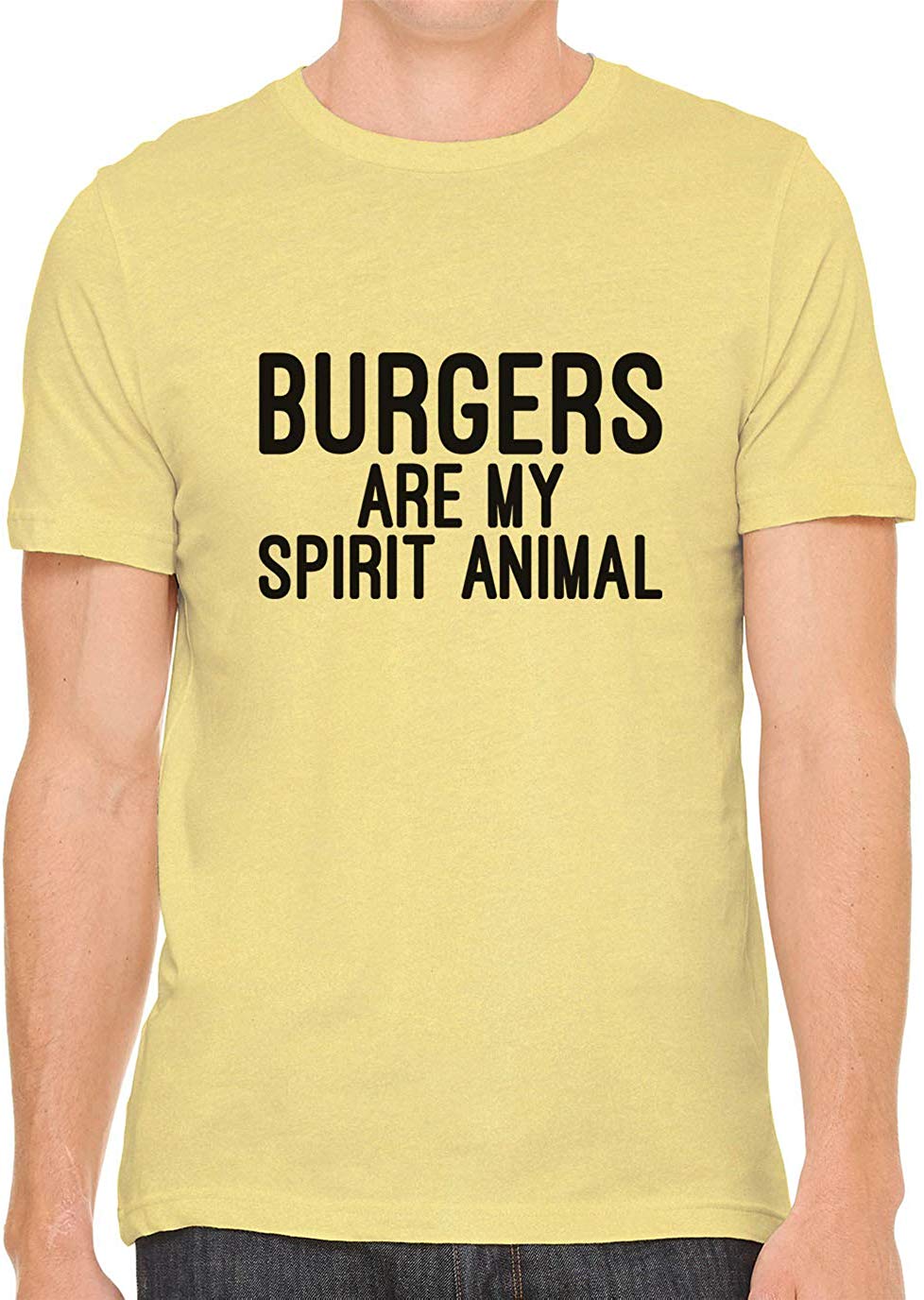 Burgers are My Spirit Animal Cotton Crewneck Unisex Yellow T-Shirts