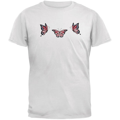 Butterfly 4th of July Patriotic Butterflies Adult White T-Shirts