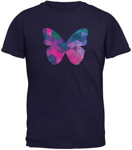 Butterfly Geometric Adult Navy T-Shirts