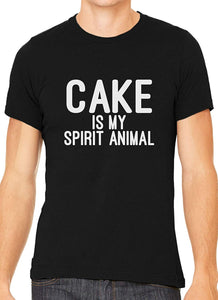 Cake is My Spirit Animal Cotton Crewneck Men Black T-Shirts