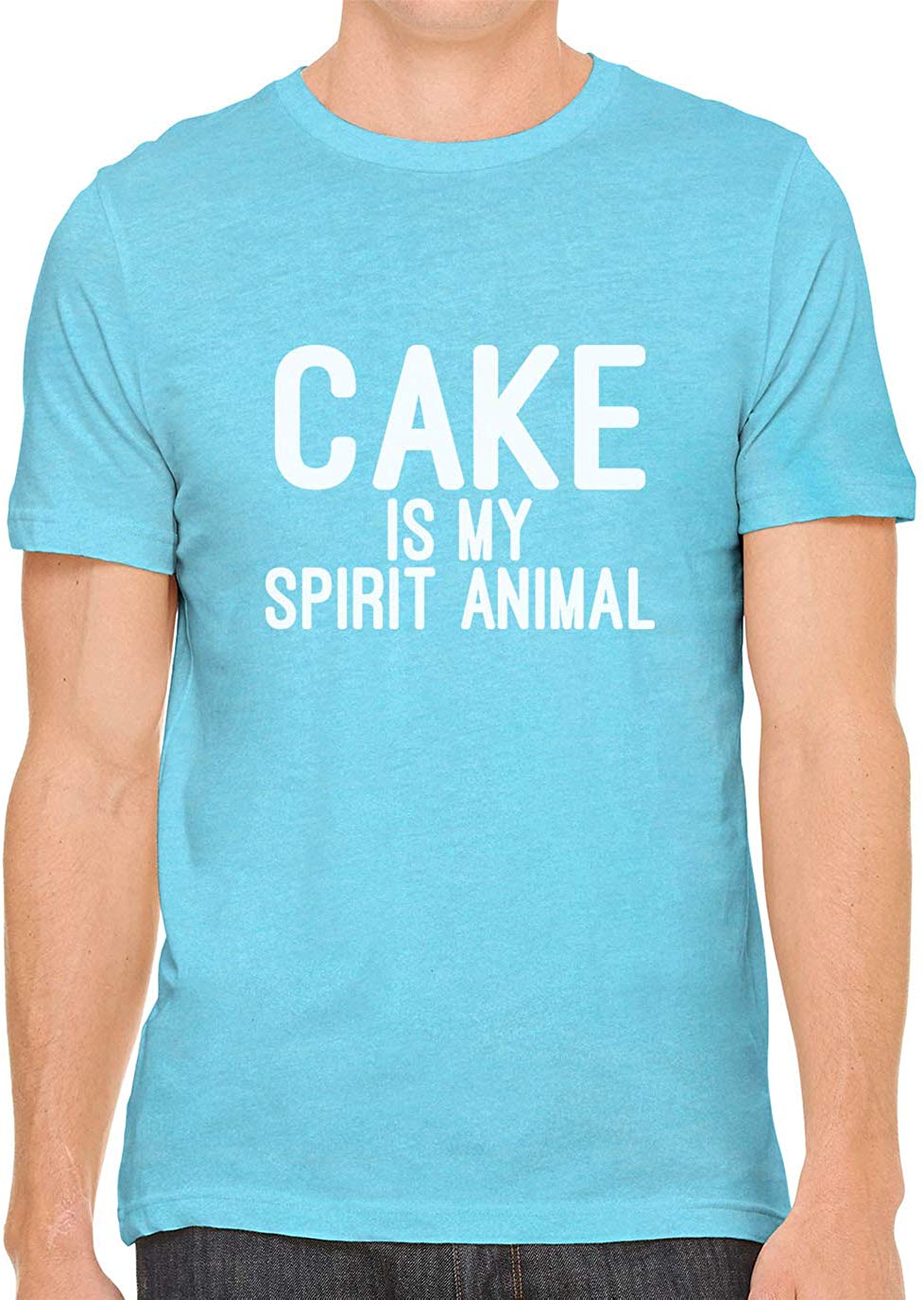 Cake is My Spirit Animal Cotton Crewneck Men Blue T-Shirts