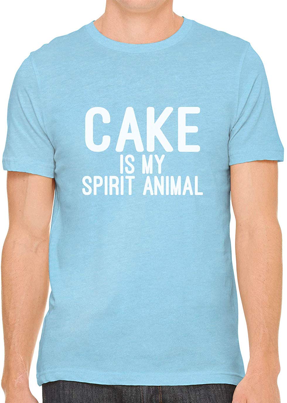 Cake is My Spirit Animal Cotton Crewneck Men Blue T-Shirts