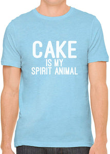 Cake is My Spirit Animal Cotton Crewneck Men Blue T-Shirts