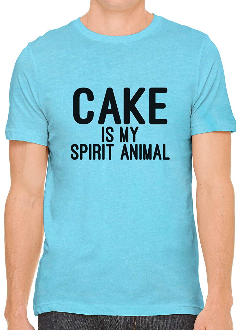 Cake is My Spirit Animal Cotton Crewneck Men Blue T-Shirts